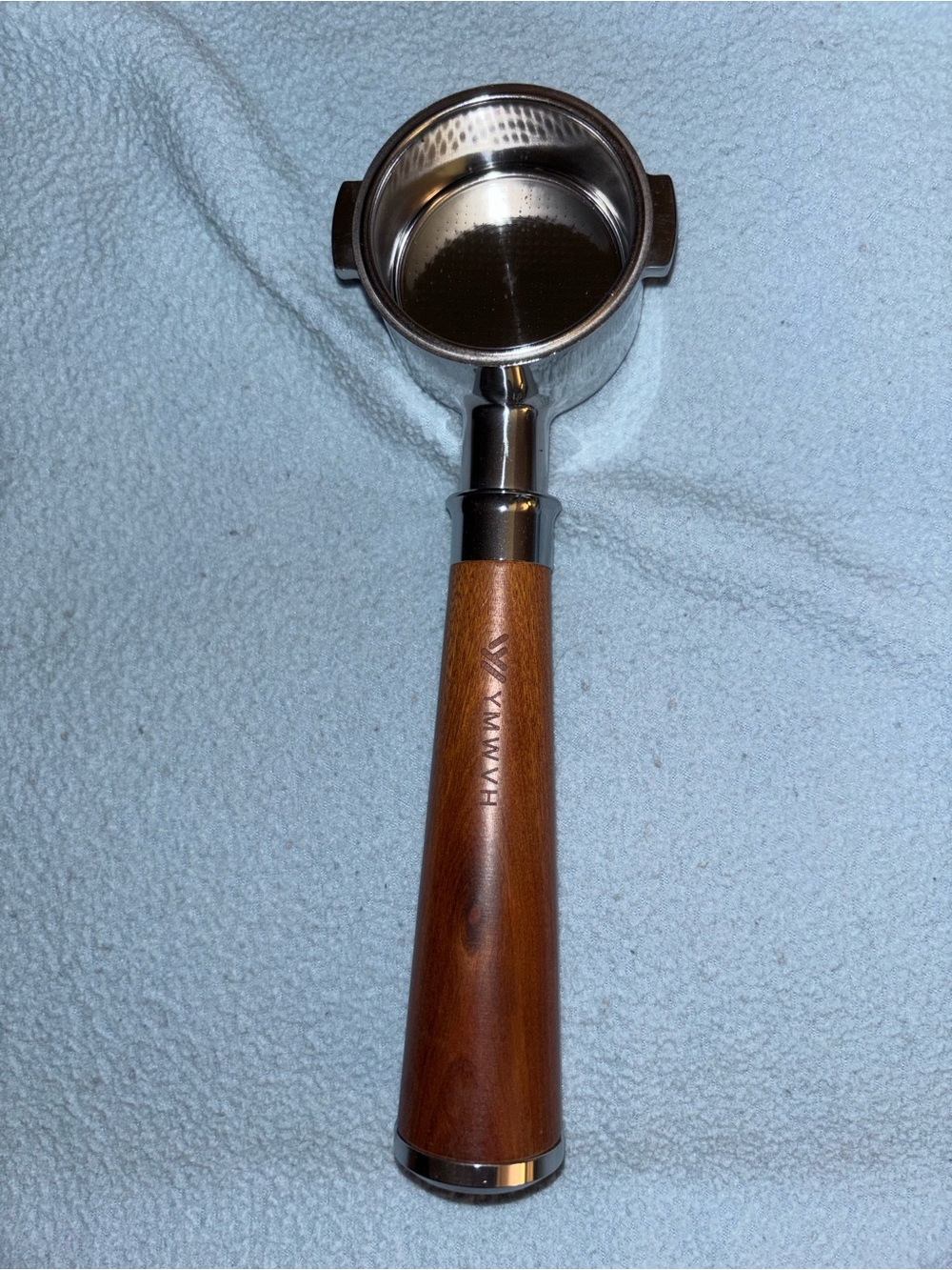 51mm Bottomless Portafilter 2 Ears for Delonghi Stilosa, Wood Handle